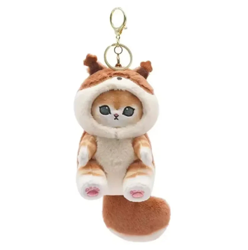 Kawaii Cartoon Shark Cat Keychain Pendant - Cross-Dressing Doll Backpack Decor Toys
