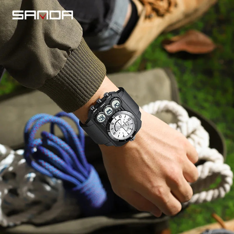 Digital Sports Watch Waterproof Multifunctional Men's Wristwatch - Model 6237
