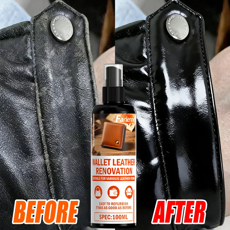 Leather Care Spray 100ml for Wallet Shoes Sofa Bag - Long-Lasting Shine & Repair