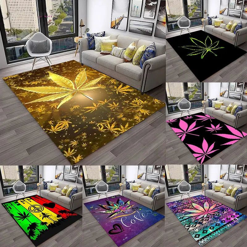 Maple Leaf Carpet Rug for Home Living Room Bedroom Kitchen Non-slip Floor Mat