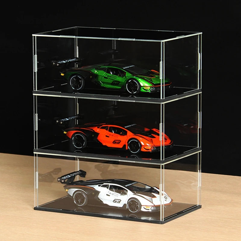 Clear Acrylic Display Case Dustproof Toy Car Model Box with Multiple Sizes