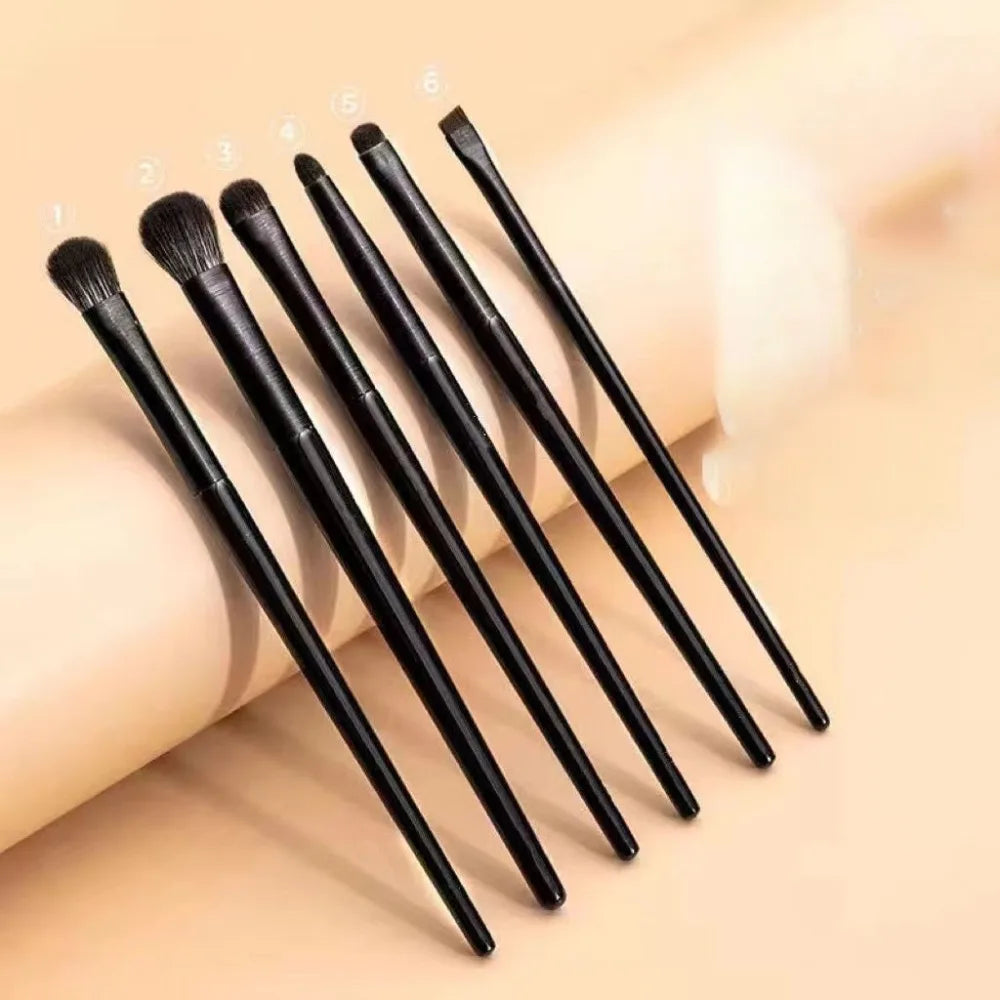 Multi-Use Eyeshadow Makeup Brush Set - Soft, Plastic Handle, 5/6 Pieces