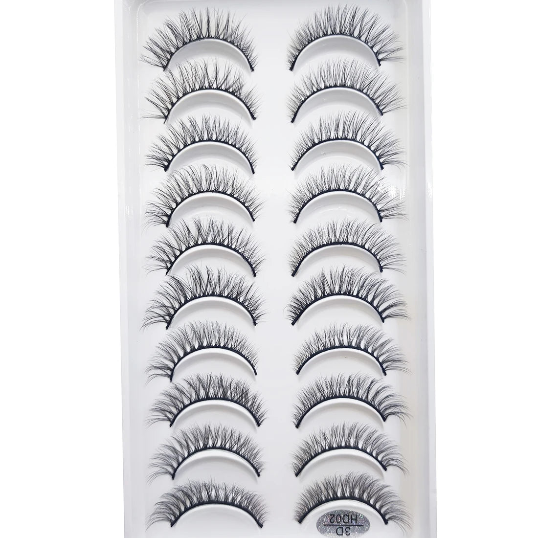 20 Pairs Natural 3D Mink False Lashes Dense Cross & Messy Eye Makeup Extensions