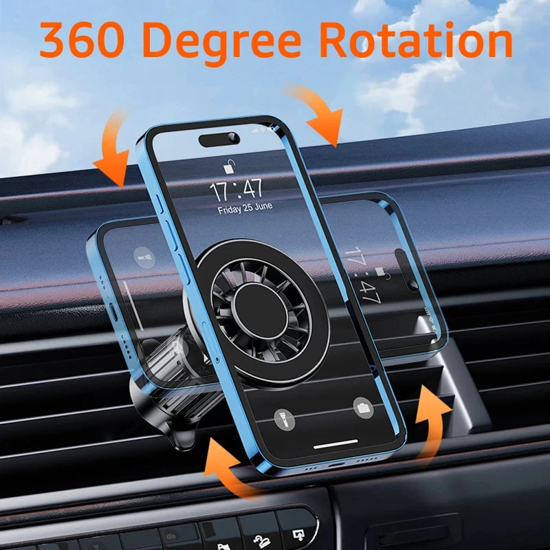 Magnetic Car Phone Holder for MagSafe and GPS, Air Vent Mount, Universal Fit