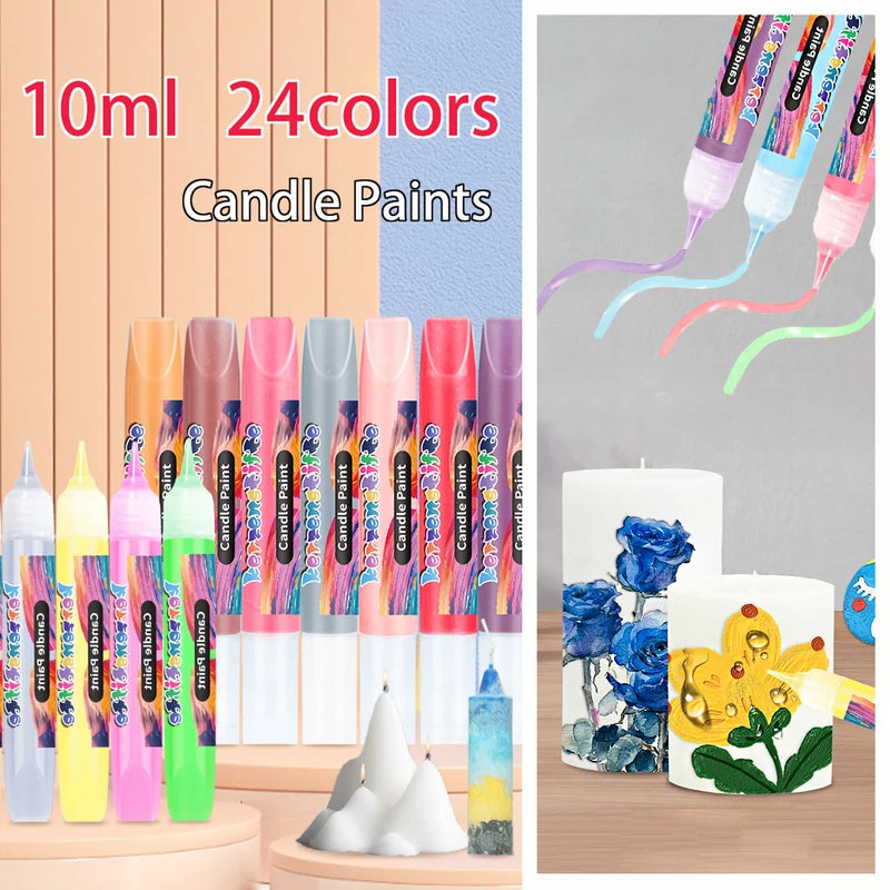 24 Colors Candle Paints Highlighter Set for DIY Crafts & Art Projects