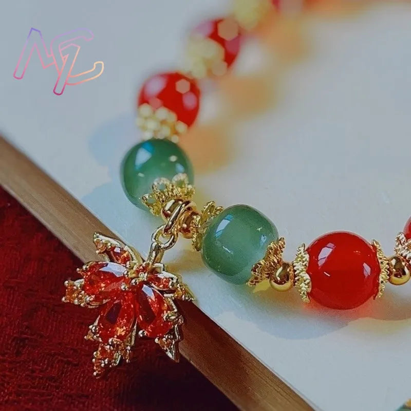 Natural Jade Beads Bracelet for Women - Gemstone Charm Jewelry Gift