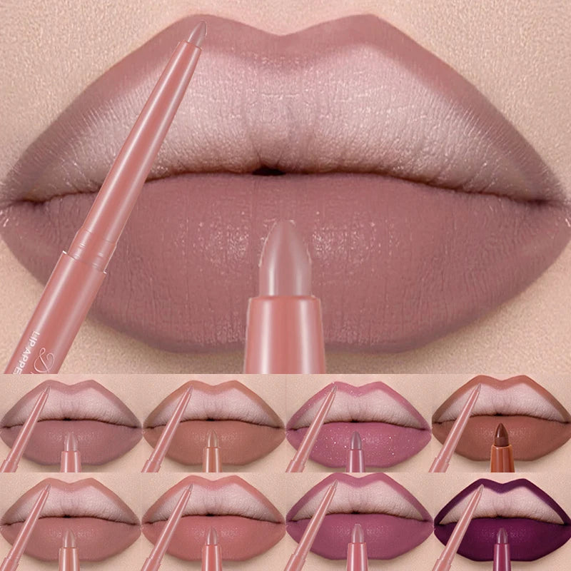 Waterproof Matte Lip Liner Pencil - Long-Lasting, Not Easy To Fade, 12 Colors