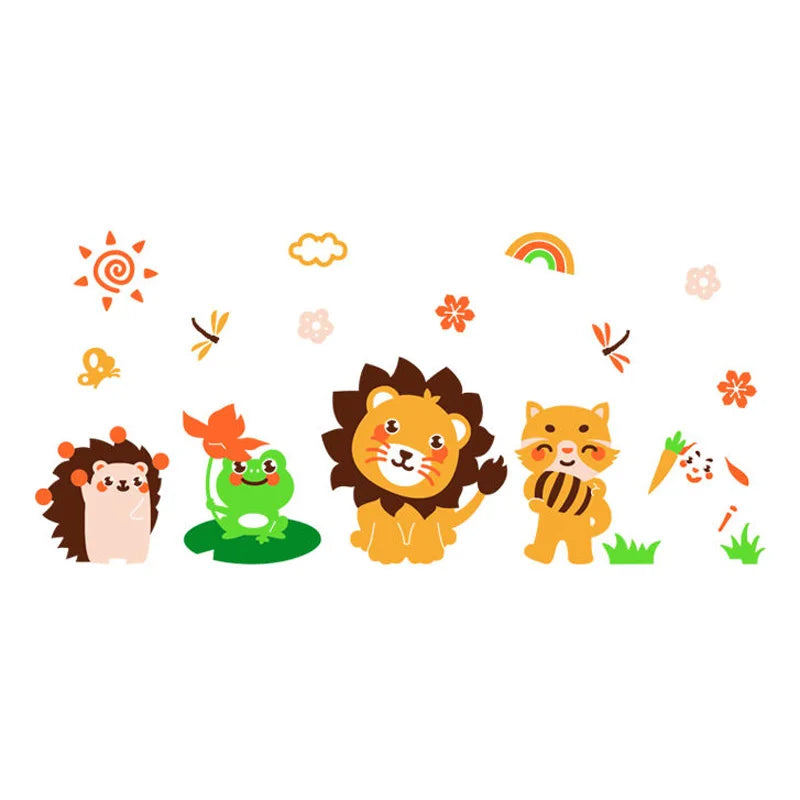 Kids Cartoon Animal Wall Stickers - 3D Acrylic Decor for Child Rooms