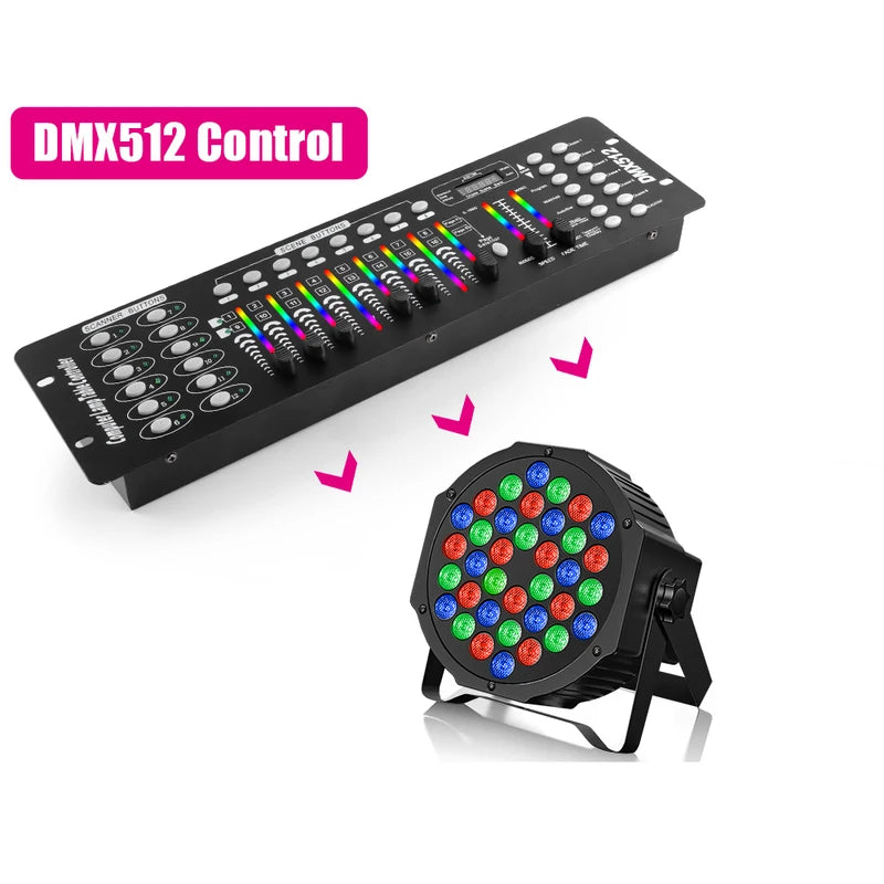 Rechargeable Battery Powered RGB LED Stage Lights with DMX512 for DJ Disco Party
