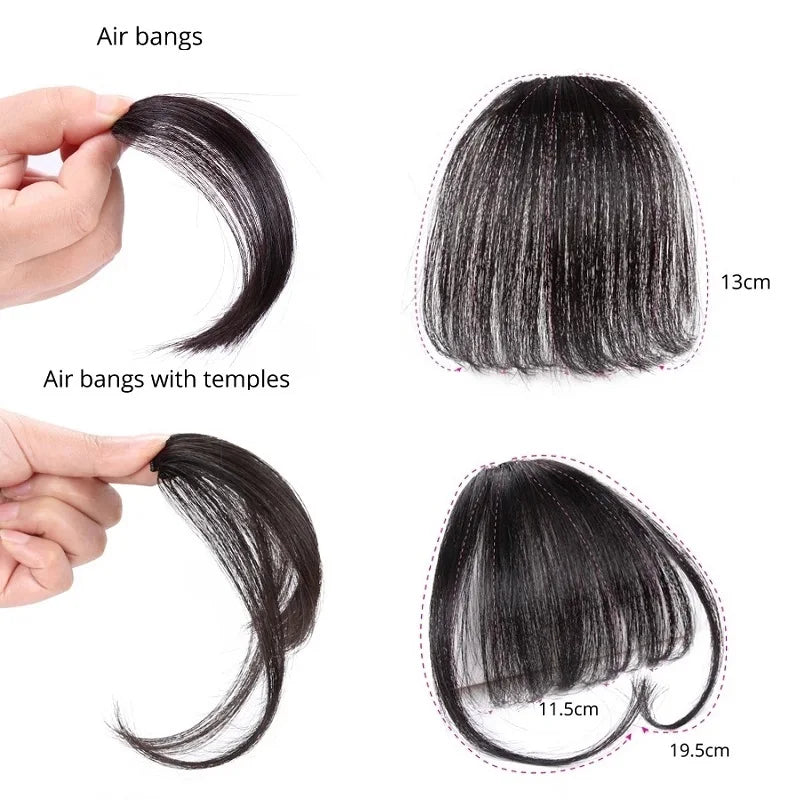 Clip-In Hair Bangs Extension Fake Fringe for Women - Synthetic Straight Hairpiece
