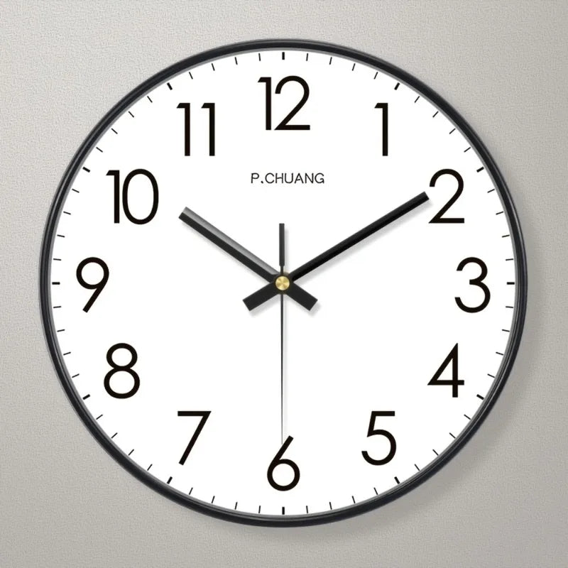 Silent Wall Clock with Large Digital Quartz Display for Living Room Bedroom Office