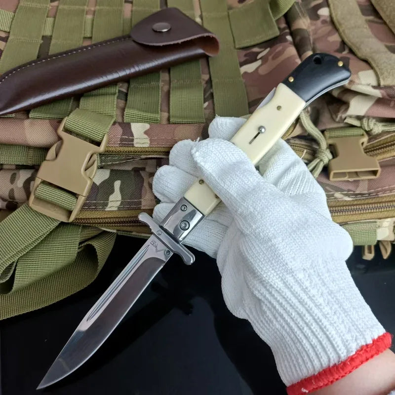Utility Folding Survival Knife with 440C Steel Blade for Camping Hunting Rescue