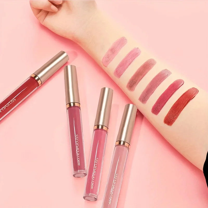 Matte Lip Gloss Set - Moisturizing Long-Lasting Lip Makeup in Multiple Colors