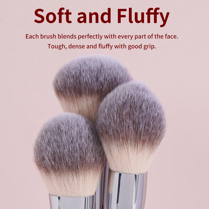 9-Piece Makeup Brush Set with Synthetic Bristles for Foundation, Eyeshadow & Concealer