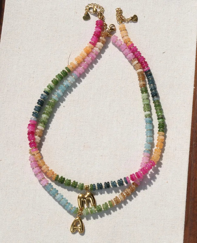 Bohemian Rainbow Beaded Choker Necklace Personalized Handmade Women’s Jewelry