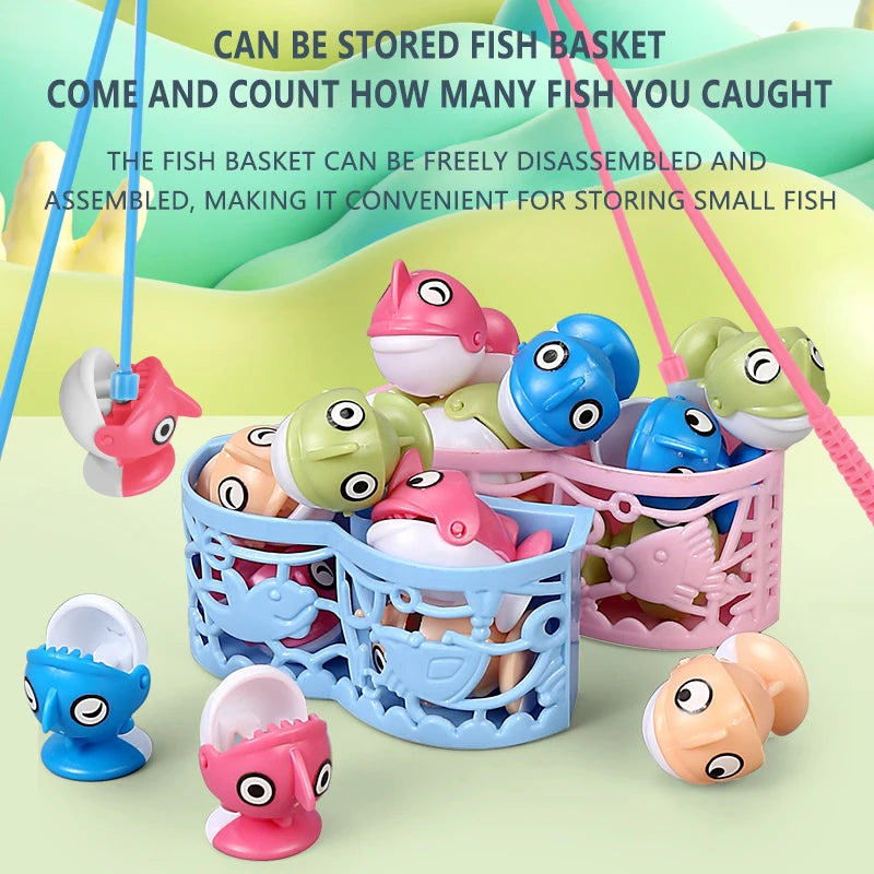 Magnetic Rotating Fishing Game Plate Toy for Kids with Music - Develop Hand-Eye Coordination