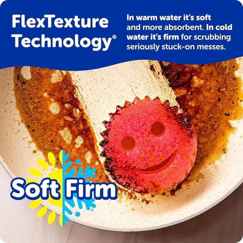 3-Pack Scratch-Free Kitchen Sponges Set for Dishwashing & Household Cleaning