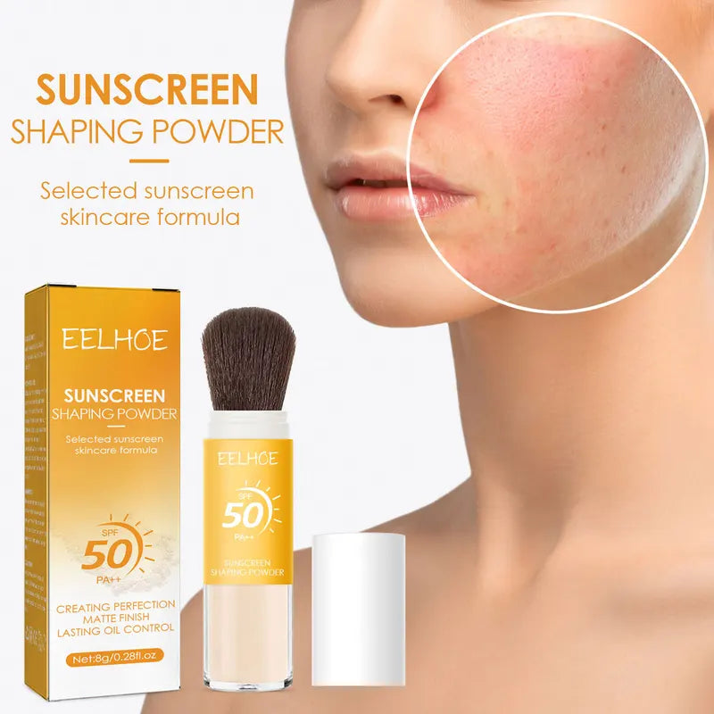SPF50 Loose Powder Sunscreen with Waterproof Oil Control Face Powder - Brightening & Pore Blurring, 8g