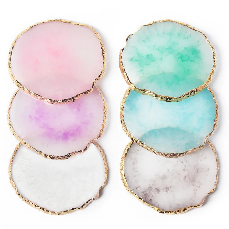 Luxury Nail Art Palette with Natural Resin Stones for DIY Manicure & Gel Polish Display