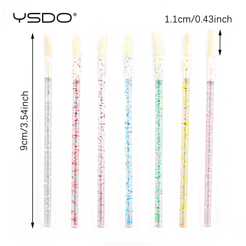 Crystal Lip & Eyelash Makeup Brush Set - Lipstick, Mascara & Lash Applicators