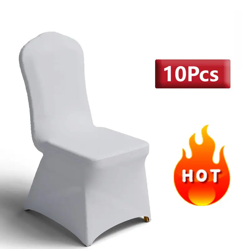 Stretch Spandex Chair Covers 10 Pcs Fitted for Wedding Party Banquet and Celebration