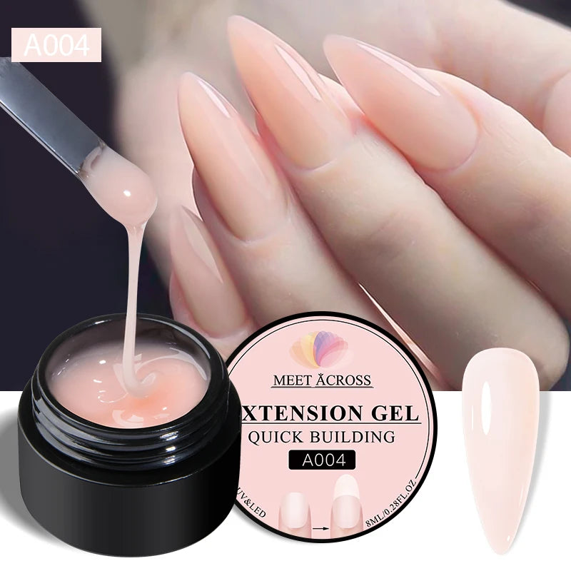 Nail Extension Gel Kit 2Pcs UV & LED Fast-Drying French Style Nail Art