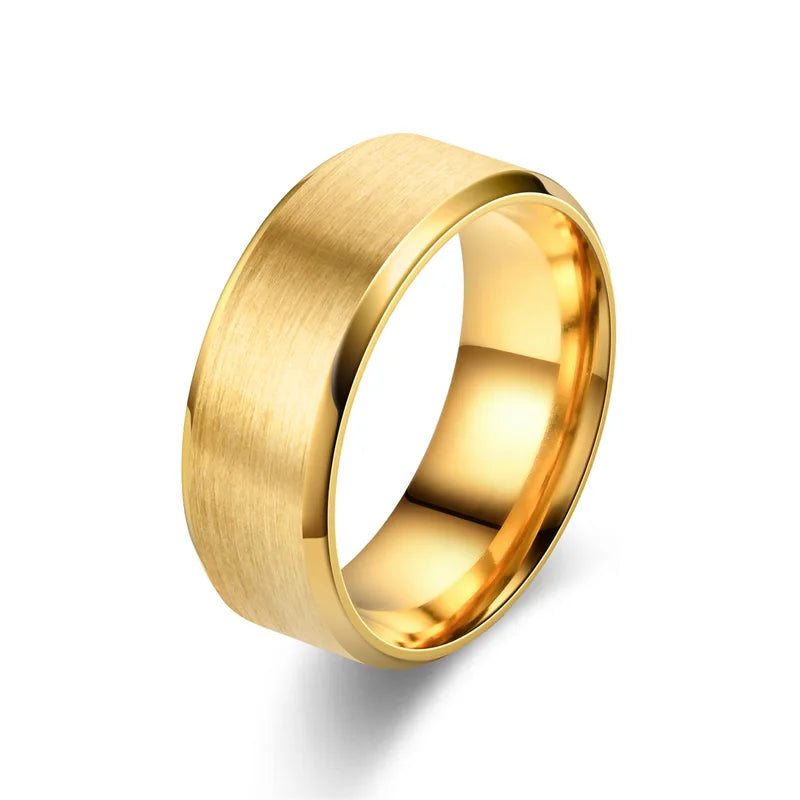 Men's Tungsten Wedding Band - Classic 8mm Stainless Steel Ring for Couples
