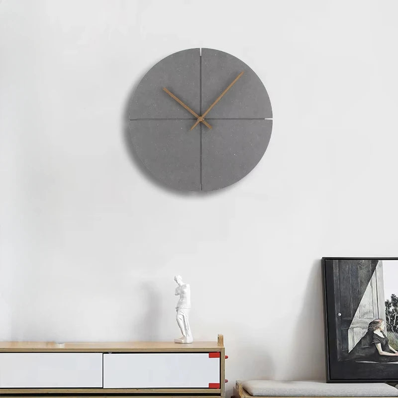 Modern Wooden Wall Clock 28cm Silent Quartz Timepiece for Living Room & Bedroom