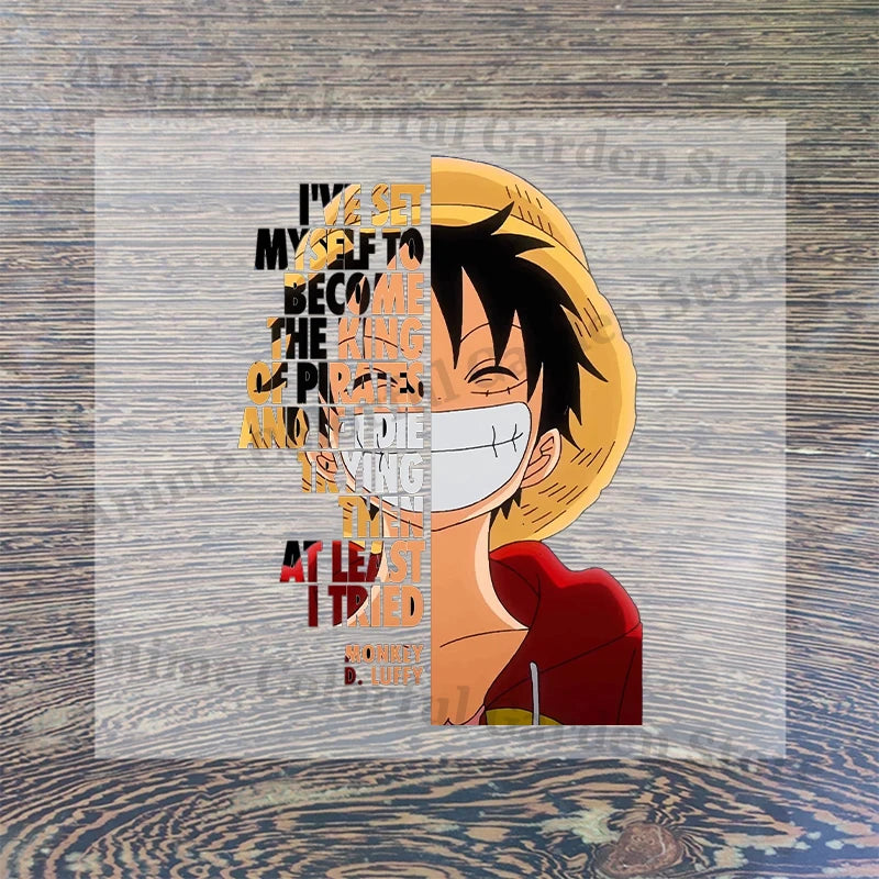Anime One Piece Iron-On Patches for Clothing DIY Heat Transfer Vinyl Stickers
