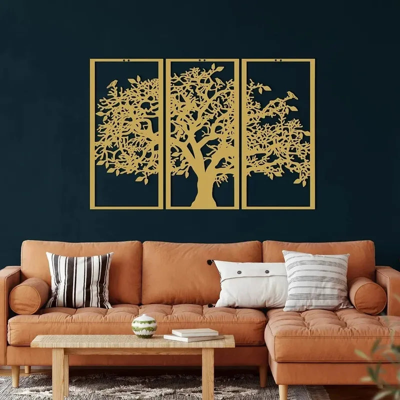Iron Wall Art Tree of Life Metal Sculpture Indoor Outdoor Decor - Waterproof