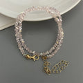 Multi-Cut Glass Crystal Beaded Choker Necklace for Women Triangle Transparent Jewelry