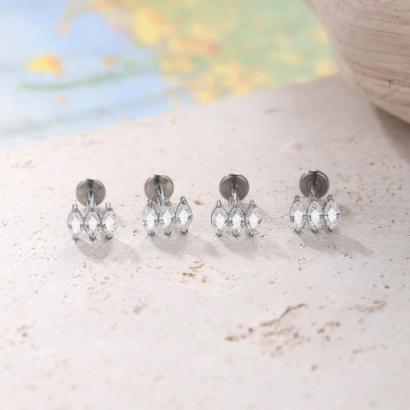 Titanium Labret Ear Tragus Earring Stud Lip Cartilage Helix Body Jewelry 16G