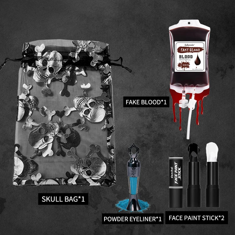 Halloween Makeup Set 5pcs Face Cosmetic Kit with Fake Blood & Eyeliner