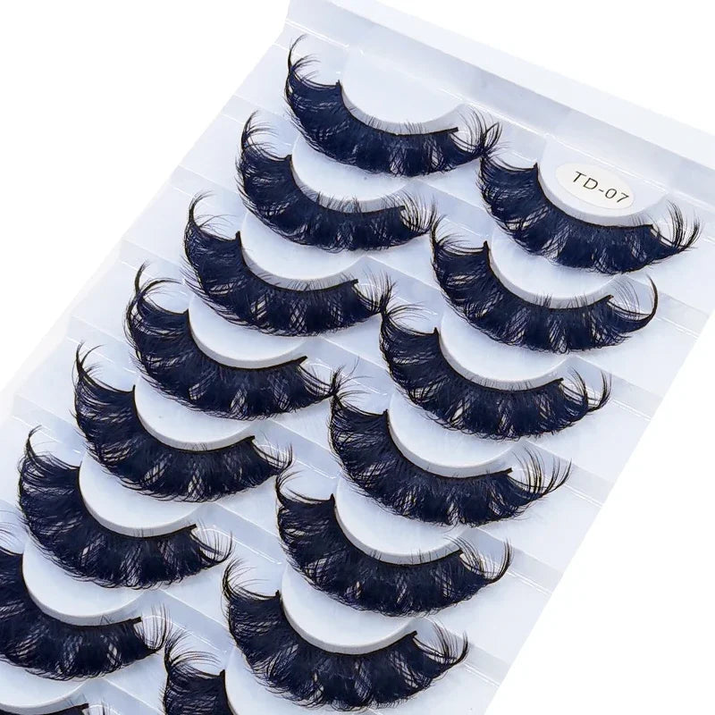 False Eyelash Sets 8 Pairs 3D Mink Natural Makeup Extensions with Multiple Colors