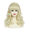 Long Wavy Blonde Costume Wig with Bangs & Bouffant for 80s Party