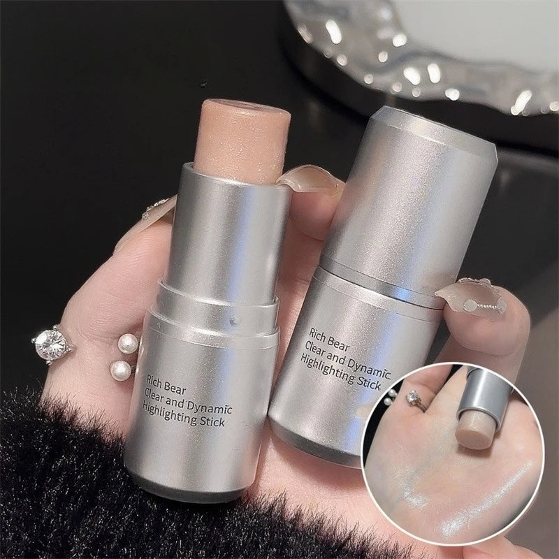 3-in-1 Highlighter Stick for Dewy Finish, Contour & Blush, Natural Glow Makeup