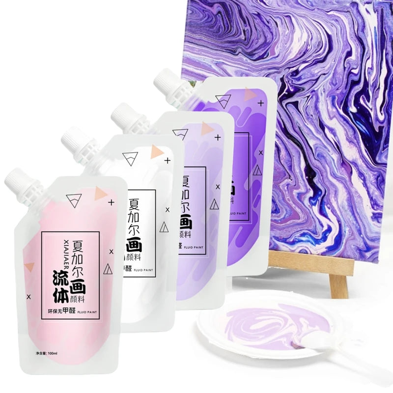 100ml Fluid Acrylic Paints for DIY Art & Crafts - Multiple Colors