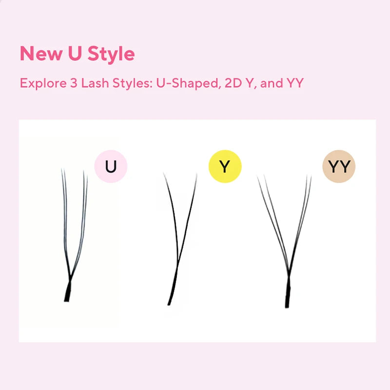 False Eyelashes U-Shaped 3D Voluminous Wispy Faux Mink Makeup Lashes