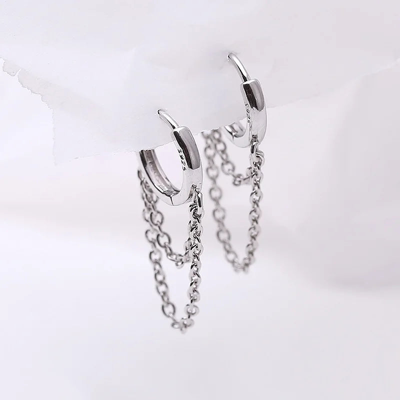Korean Stylish Cross Arc Long Drop Earrings for Women - Fashion Dangling Jewelry