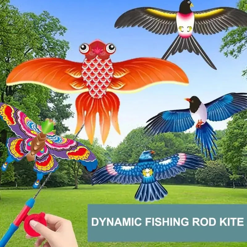Kids Cartoon Kite with Hand Brake and Folding Design - Outdoor Flying Toy