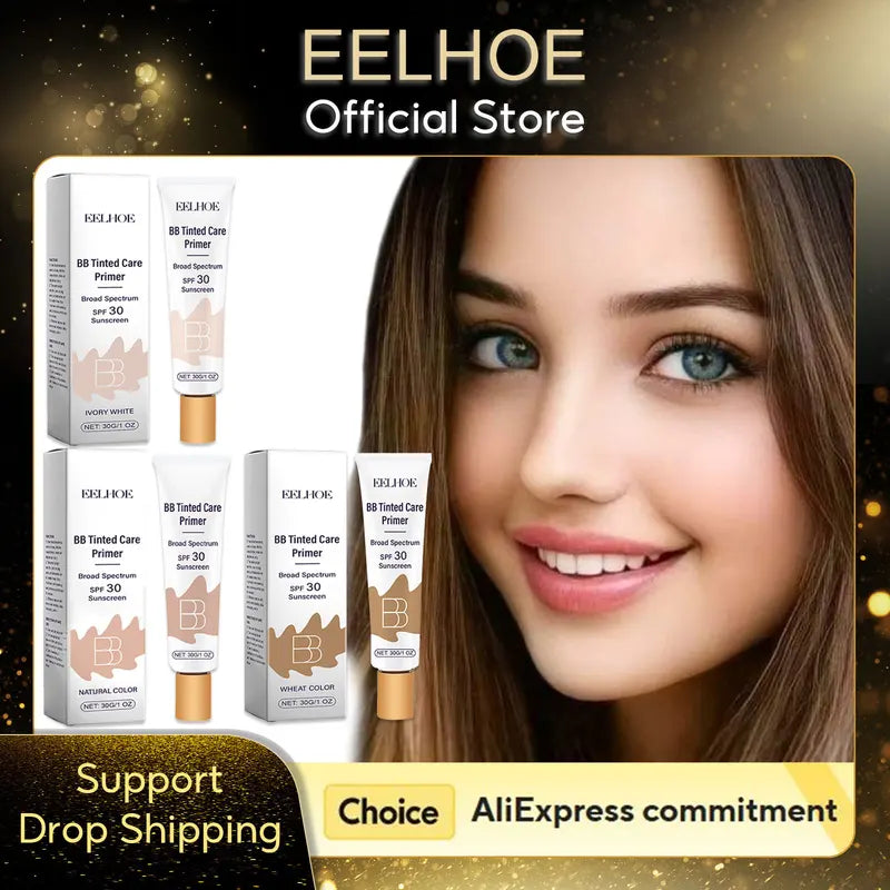 Full Coverage Waterproof BB Cream Sunscreen SPF 30 for Face - Brightening & Skin Glow