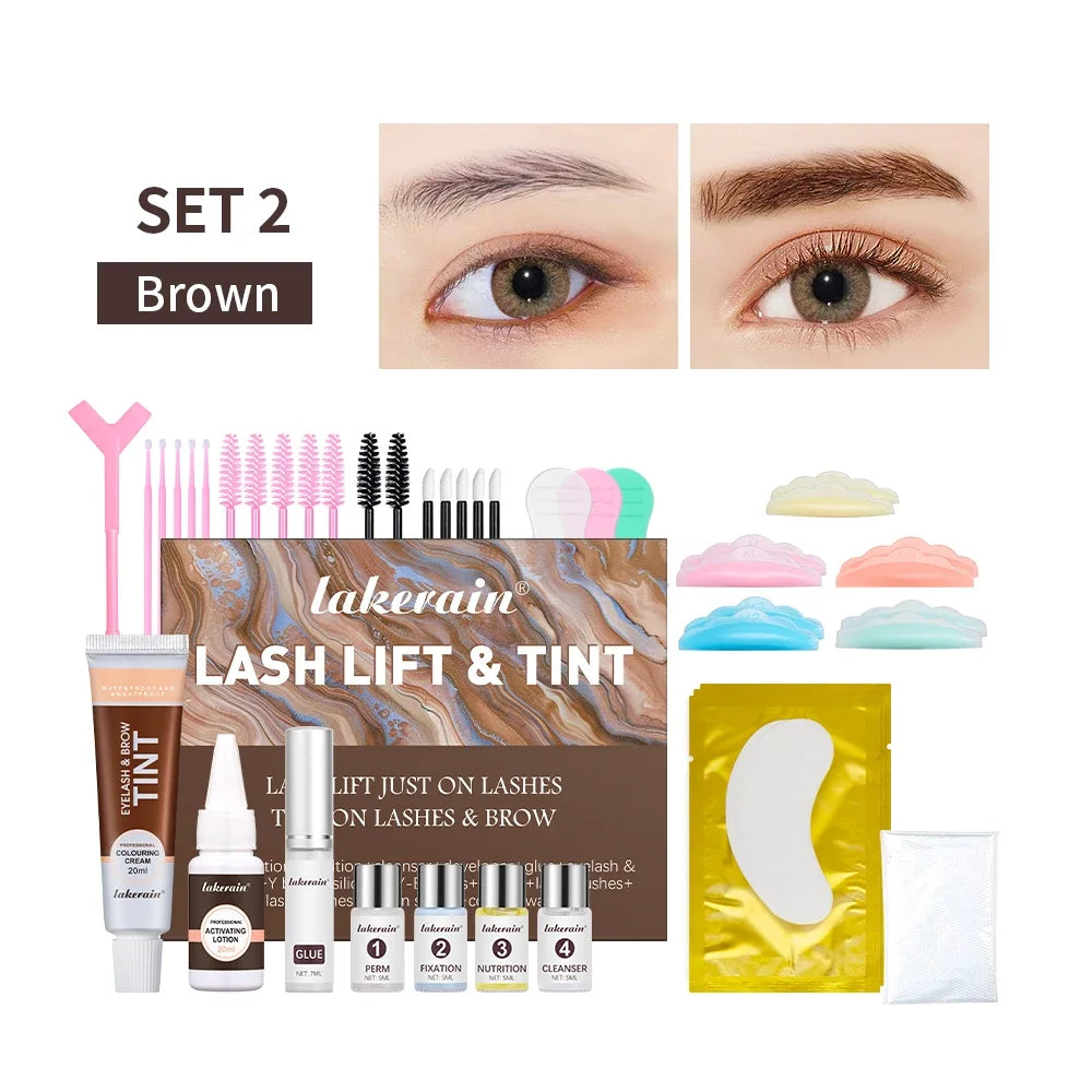 Professional Lash Lift & Tint Kit for Eyelashes and Brows - Includes Perming, Tinting, and Application Tools