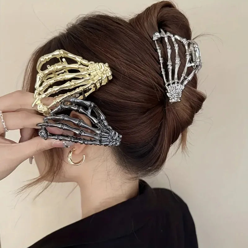 Black Spider Hair Claw Clips Gothic Metal Hair Accessories Strong Hold Punk Style