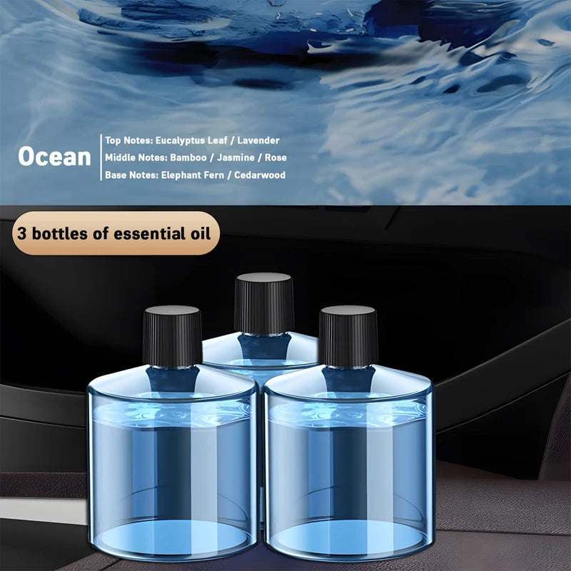 Car Diffuser Humidifier with Aromatherapy Modes and Ocean Scent | Portable USB Air Freshener