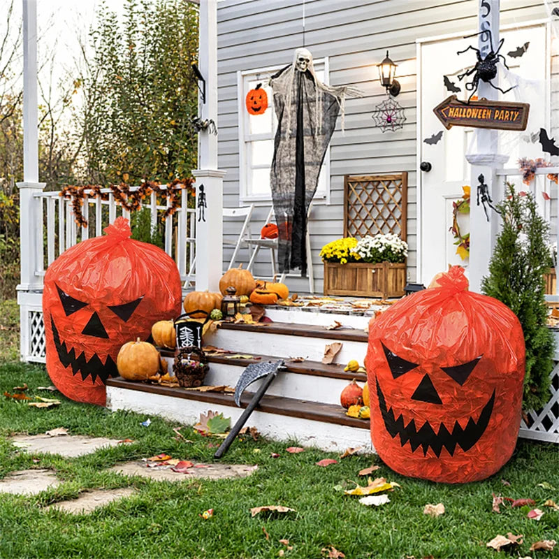 Halloween Pumpkin Plastic Leaf Bags - Yard Yard Decorations for Autumn Cleanup