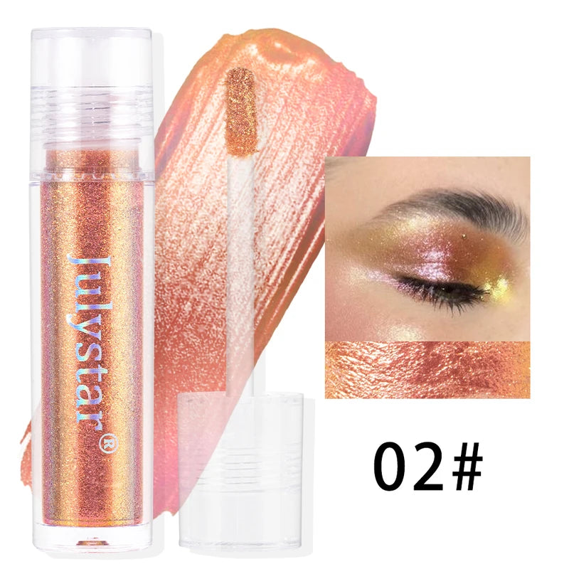 Color Changing Liquid Eyeshadow with Holographic Glitter - Highly Pigmented & Long-Lasting