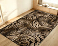 Animal Pattern Leopard Zebra Mix Area Rug Non-Slip Carpet for Living Room Bedroom