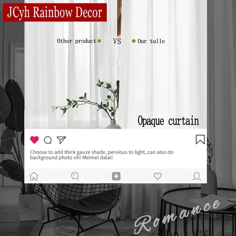 Semi Crushed Sheer Curtain Panels for Living Room & Bedroom, Multiple Sizes & Styles