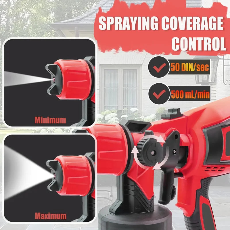 Cordless HVLP Paint Sprayer for Milwaukee 18V Battery, 30000 RPM, 4 Nozzles