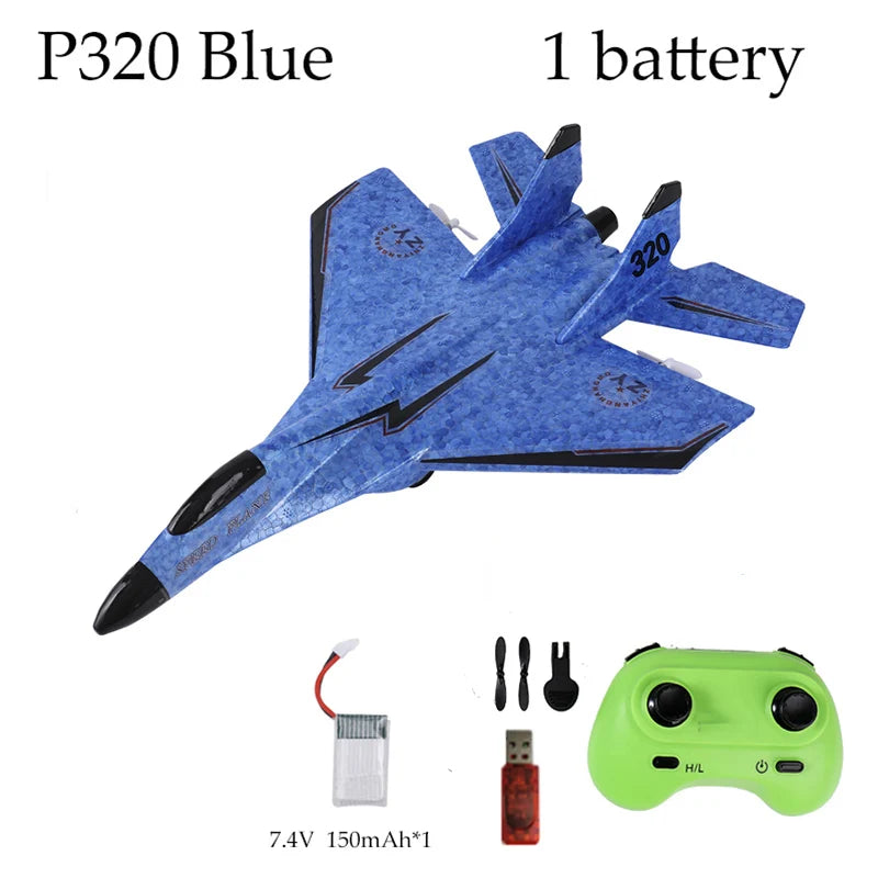 RC Glider Airplane P320 - 2.4G 2CH Foam Flying Toy for Outdoor Play